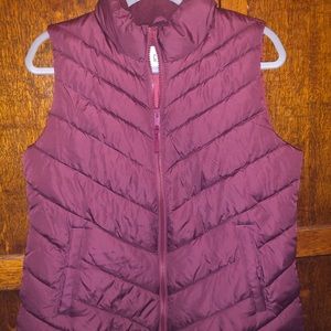 Women’s burgundy gap vest